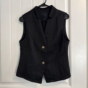 Mina Self Women’s Black Textured Button-Down Vest